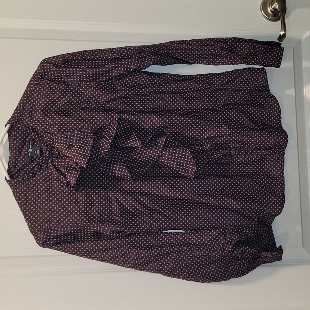 Womans Gap Purple Polk A Dot XS Silk Shirt